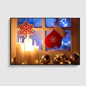 Framed Canvas Home Artwork Decoration Merry Christmas Canvas Wall Art for Living Room, Bedroom - 16x24 inches