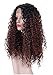 RunM Long Curly Lace Front Wigs For Black Women Ombre Brown Glueless Heat Resistant Synthetic Lace Front Wig Curly