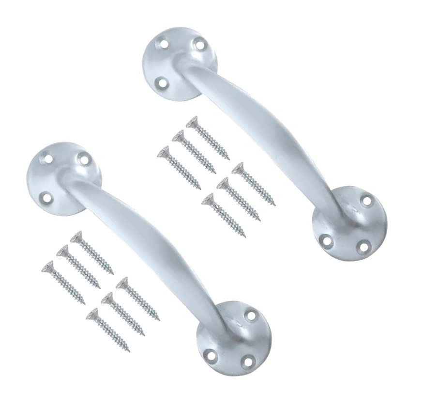 TERF® Heavy Duty Traditional Vintage Style Bow Door Pull Handle Aluminium 175mm (7 inch) Including Fixing Screw for Kitchen Cupboard Cabinet Drawer Door Pull Handle - Pack of 2
