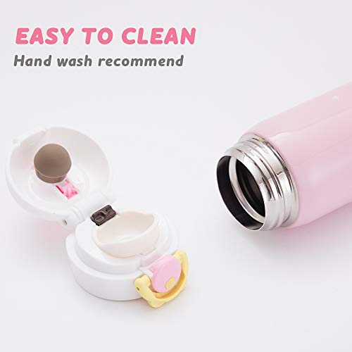 Kids Water Bottle Thermoses Unicorn Water Bottle Cup Metal Stainless Steel Vacuum Insulated Water Flask for School Kids Girls Lunch Box Leak Proof BPA Free No Straw - 17oz (Pink 17oz)