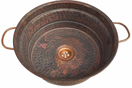Egypt gift shops Dark Matte Patinated Vessel Natural Copper Bathroom Handles Sink Toilet Lavatory Basin