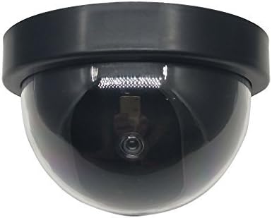 Indoor Outdoor Dummy Dome Camera Fake Security Dome Camera with Flashing Red LED Light