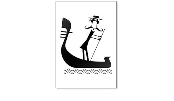 Imán para nevera con diseño de Gondolier con bigotes largos ...