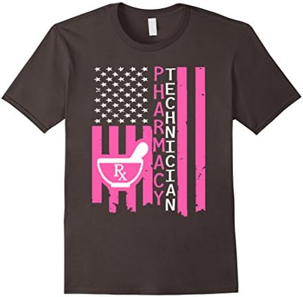 Mens Pharmacy technician american flag tshirt gift XL Asphalt
