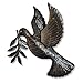 Peace Dove with Olive Branch, Metal Dove Wall Decor, Hanging Sculpture, Fall Garden Decorations Handmade in Haiti 17 x 17.5 Inches