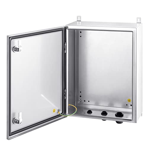 Photo 1 of Ordentlich IP65 Weatherproof Stainless Steel Box Wall-Mounted Electronic Equipment Enclosure Box with Mounting Plate and Wall Bracket (20'' x 16'' x 8'')