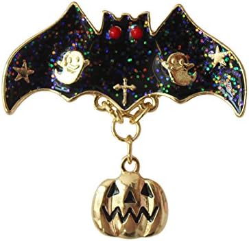 Daisies Halloween Devil's Pumpkin Ghost Black Batman Enamel Brooches Pins (Black Batman)