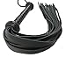 Elysium's Gate, LLC Ultra Premium Black Leather Flogger Whip 20 Tails Braided Handle Grip and Wrist Strap Horseback Riding