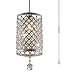 Surpars House Plug in Pendant Light Silver Crystal Chandelier with 14.8' Cord and On/Off Switch in Line