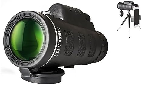 America Hut-12x50 High Power Monocular Telescope - Compact Waterproof Scope with Tripod, iPhone/ Android Adaptor BAK4 Prism FMC for Adults Kids - Hunting Camping Surveillance Bird Watching Sports