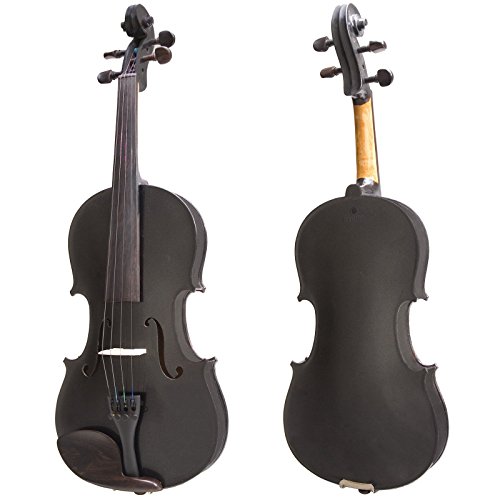 Cecilio CVNBlack Ebony Fitted Solid Wood Violin with Tuner and Lesson