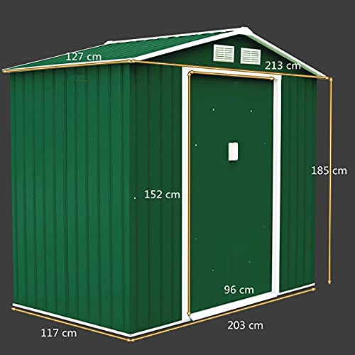 GYMAX Gartenhaus Metall, Garten Schuppen mit geräumigem Stauraum, wetterbeständiger Geräteschuppen, Gerätehaus mit… – Bild 5