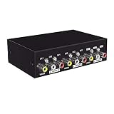 AuviPal 2-Way RCA Switcher 2 in 1 Out Composite Video L/R Audio AV Selector Box for DVD VCR VHS/AV Receiver/Game Consoles