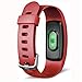 moreFit Fitness Tracker, Touch Activity Tracker HR Waterproof Heart Rate Monitors Smart Bracelet Wristbands Steps Miles Calorie Counter with Sleep Tracker for Women Men Kids (Red)