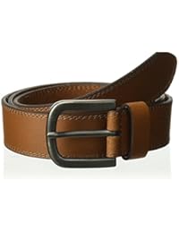 Dickies 100% Leather Jeans Belt with Stitch Design and Prong Buckle , Tan, 46