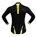Anhvuu Thermal Fleece Cycling Jersey Shirt Casual Jacket Long Sleeve Black Yellow Size L
