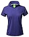 Awesome21 Women's Junior Size Breathable Button Placket Short Sleeves Polo Shirt
