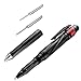 iRainy Waterproof LED Aircraft Aluminum Tactical Pen for Self Defense - Black