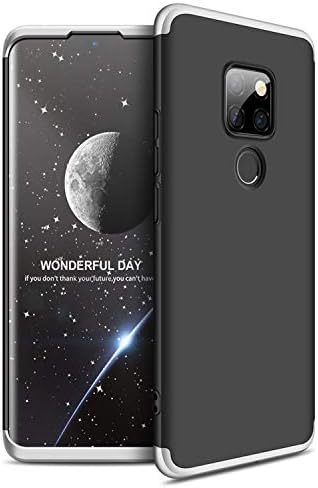 MYLBOO Phone Case For Huawei Mate 20,[3 in 1]360 Degrees Full Body Protection,[Anti-Scratch] [Shockproof] Matte Ultra Slim PC Hard Case for Huawei Mate 20 (Black+Silver)