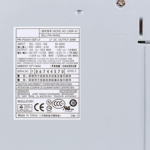 S-Union L305P-01 F305P-00 NH493 305W Power Supply Replacement for Dell Optiplex 360 380 580 745 755 760 780 960 MT Mini Tower PS-6311-5DF-LF N305p-06 MH595 XK215 P192M JH994 C248C PW114 MK9GY X8129 - Thumbnail 3