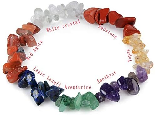Womens Crystals Natural Stone Chips Single Strand Women Bracelets Lazuli Reiki Gravel Bracelets for Women