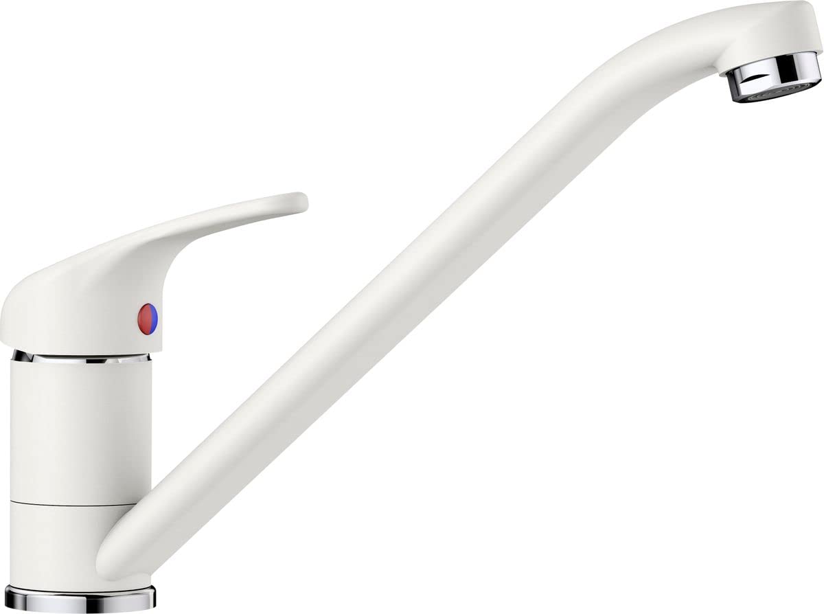 BLANCO DARAS – High-Pressure Kitchen Tap – Compact Entry-Level Model in Classic Design with High, Long Spout – White – 517724