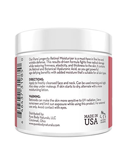 Retinol Moisturizer Cream for Face, Age Defying for Wrinkles and Lines by Pure Body Naturals - Thumbnail 6