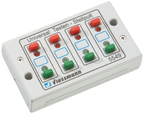 Universal Pushbutton Panel w/Momentary Switches for Solenoid Signal/Accessory -- With Red/Green Feedback LEDs - Controls 4 Turnouts or 2-Aspect Signals