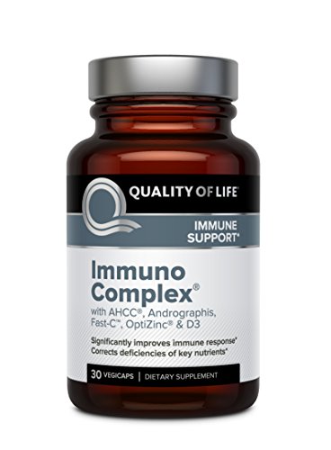 Premium AHCC Complex – ImmunoComplex Includes AHCC Mushroom Extract, Vitamin C, Vitamin D3, Copper, Zinc & Andrographis – Supports Immune System – 30 Vegetable Capsules