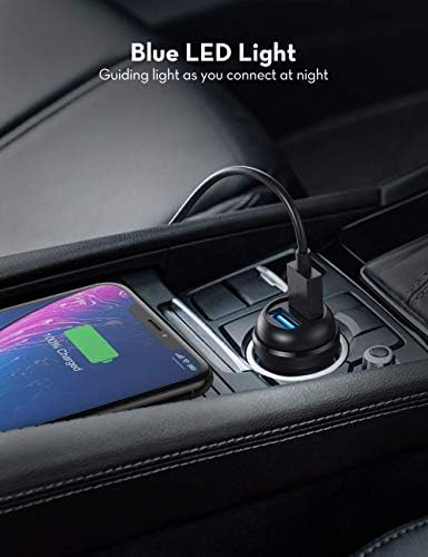 USB Car Charger RAVPower 36W Qc 3.0 Car Quick Charger Dual USB Ports Car Adapter for Galaxy S10+ S9+ S8+ Note 10+ Note 9+ Note 8, iPhone 11 Pro Max X XR XS Max and More