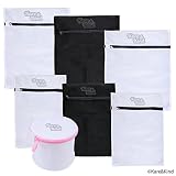 Protective Laundry Bags for Washing Lingerie and Other Delicates (Silk Stockings, Lace Underwear, etc.) - Set of 7 including Bra Wash Bag - Premium Quality Mesh - Rust/Scratch Free Zipper