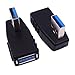 Fancasee (2 Pack) High Speed USB 3.0 Adapter Type A Male to Female 90 Degree Right or Left Angle Extension Adapter Connector Extender - Black