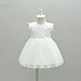 Baby Girl Dress Christening Baptism Gowns Flower Girl Dress, White, 12