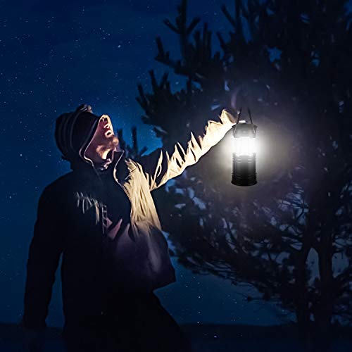 MOICO 2 Pack LED Camping Lantern, Rechargeable 4 Modes Camping Lights, 500 Lumen, Collapsible, Water Resistant Light, Battery-Powered Lanterns for Camping Outdoor Hurricane Outage& Emergency