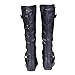 Twisted Women's Shelly Wide Width, Wide Calf Stitched Pannel Tall Boots with Pyramid Studs - BLACK, Size 10 W or 10 C/D