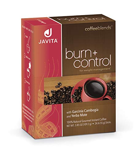 Burn + Control Coffee, Premium, 100% South American Arabica, Robusta Coffee w/Weight Loss Herbs Garcinia Cambogia for Appetite Control Yerba Mate for Improved Metabolism, Javita 24 Ct, Keto*