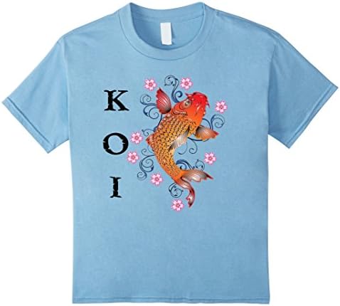 Kids Beautiful Koi Fish T-shirt Boys Girls Youth Child Pond 6 Baby Blue