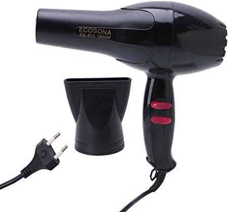 AISme 1800W Low Noise Electric Hair Dryer Low Noise Powerful GW610 Blower DC Motor 220V EU Plug (Black)