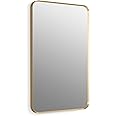 KOHLER Essential 22 in. W x 34 in. H Rectangle Framing Wall Mirror with Modern Brushed Gold