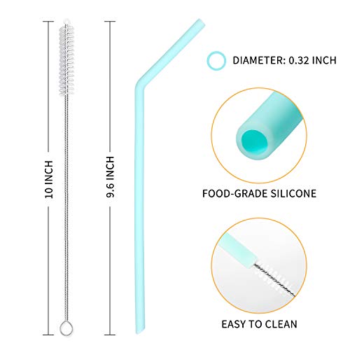 12 Pack Reusable Silicone Drinking Straws with Case - Regular Size - Long Flexible Straws for 20oz a - //coolthings.us
