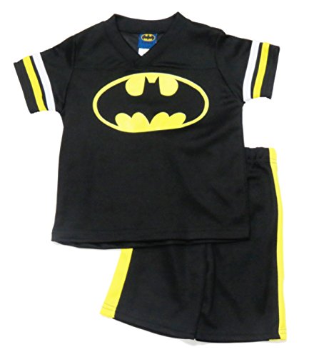 Batman Boys Toddler Black Yellow T-Shirt And Shorts Outfit Set Size 3T
