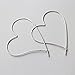 55mm Wire Heart Hoop Earrings Sterling Silver 0.8mm Thin Ear Hoops Women
