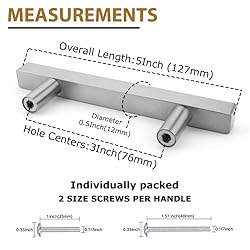 POWPULL 15Pack 3in Cabinet Pulls Brushed Nickel