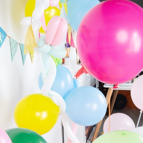 LovesTown 110PCS Latex Balloons 12inch, Colorful Helium Balloons Party Balloons Arch with Ribbon for Birthday Baby Shower Wedding Party Decorations