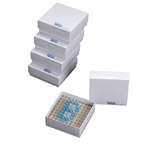Biologix 90-1200 Cardboard Microcentrifuge Tube Freezer Storage Box, 2" Height, 100 Places (Case of 100)
