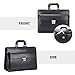 Ronts Leather Briefcase for Men with Lock 15.6 Inch Laptop Messenger Bag Business Lawyer Bag Black