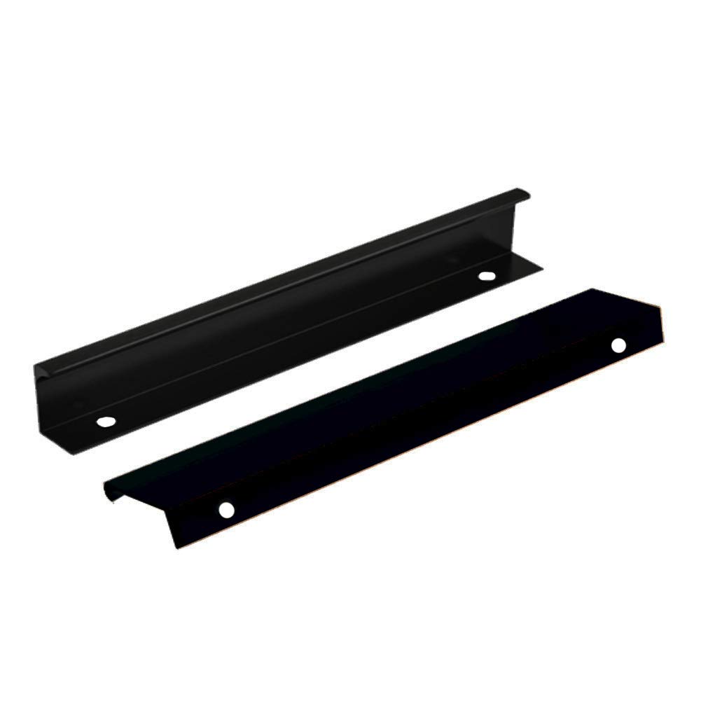 Tiberham Modern Style Finger Edge Pull, 2 Pack Heavy Duty Matte Black Door Handles, Concealed Finger Pull Handle for Home Kitchen Door Drawer Cabinet (255 mm Hole Centre)