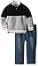 Calvin Klein Baby Color Block Sweater with Jeans, Black, 12 Months