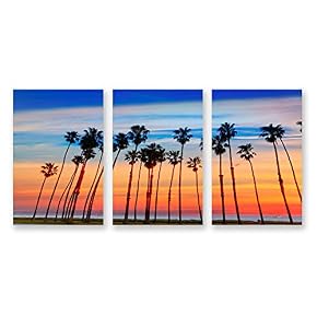3 Panel The Palm Trees Pictures Home Wall...