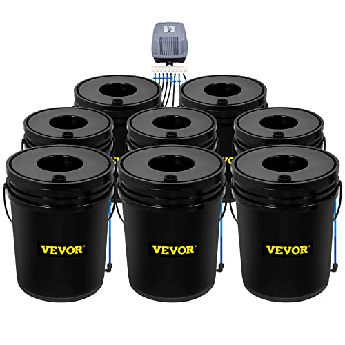 VEVOR DWC Hydroponic System, 5 Gallon 8 Buckets, Deep Water Culture